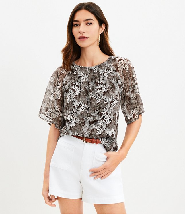 Coral Reef Open Tie Back Blouse