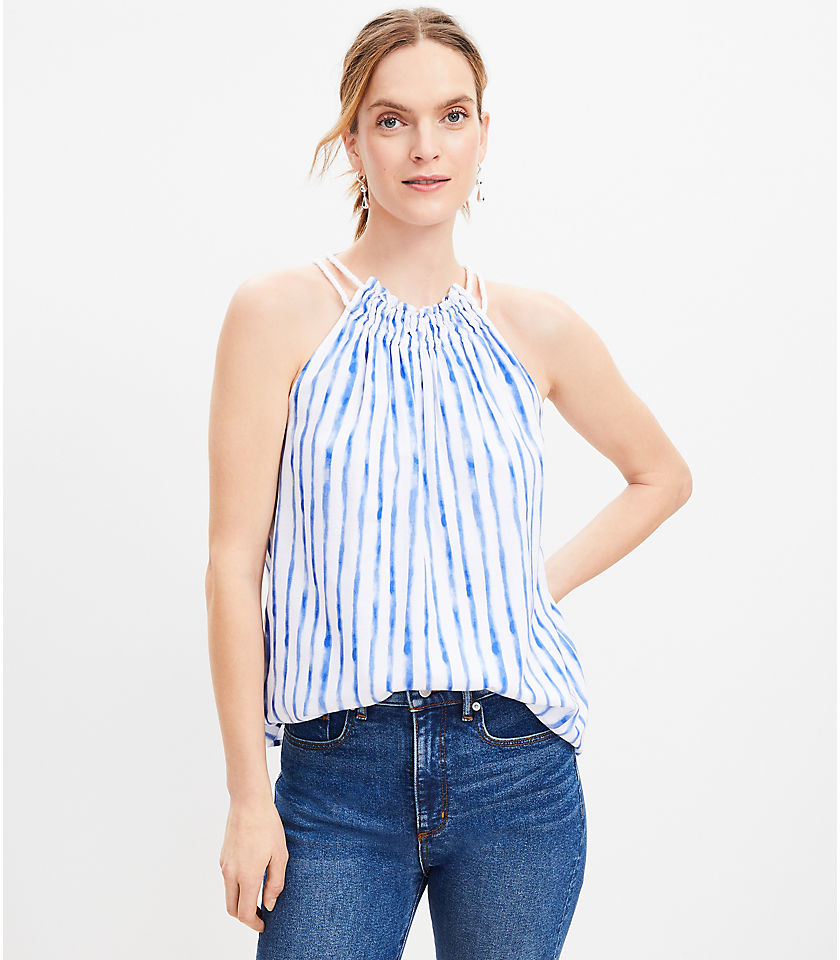 Painted Stripe Strappy Halter Top