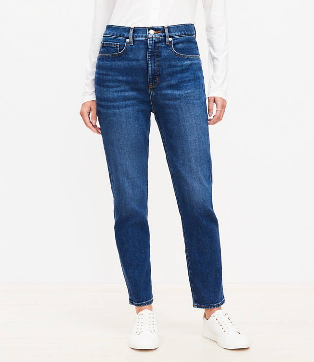 Petite Curvy High Rise Slim Jeans Dark Wash