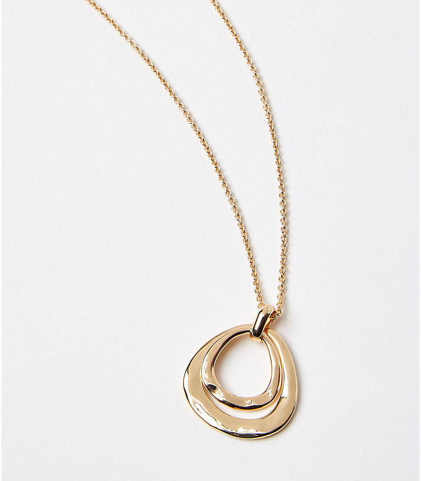 Modern Circle Link Pendant Necklace