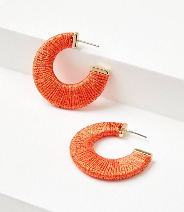 Fabric Wrapped Hoop Earrings