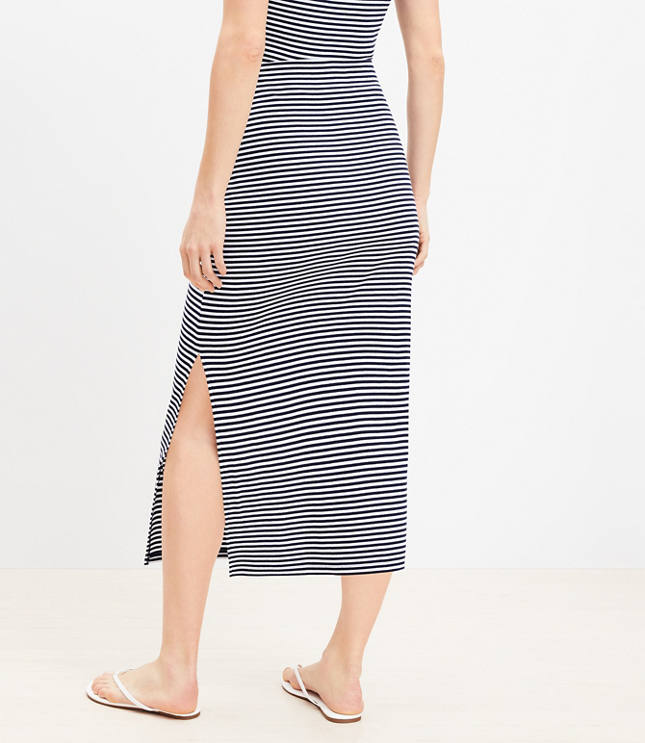 Stripe Ribbed Column Skirt