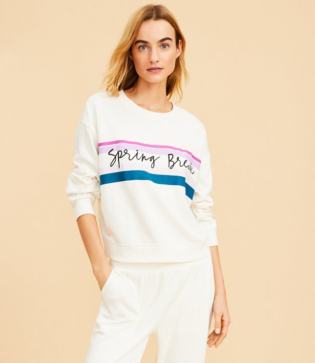 Lou & Grey Spring Break Cozy Cotton Terry Sweatshirt
