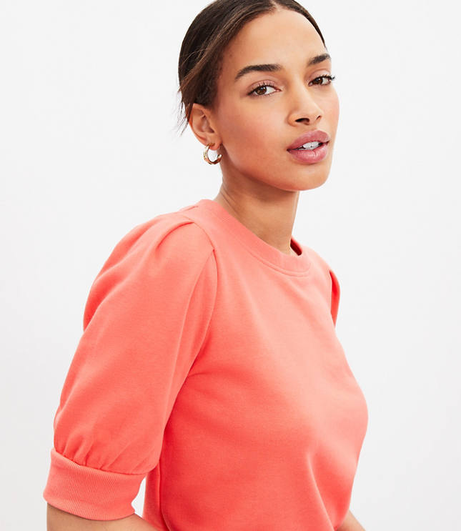 Pleated Sleeve Sweatshirt