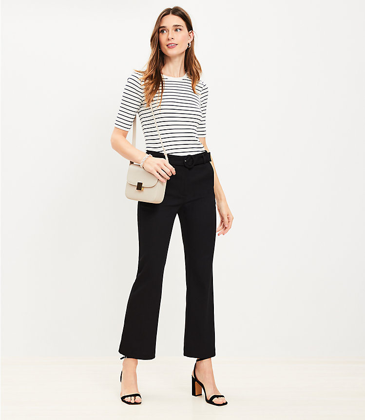 Tall Belted Sutton Kick Crop Pants image number 1