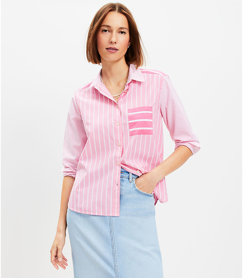 Petite Striped Relaxed Everyday Shirt
