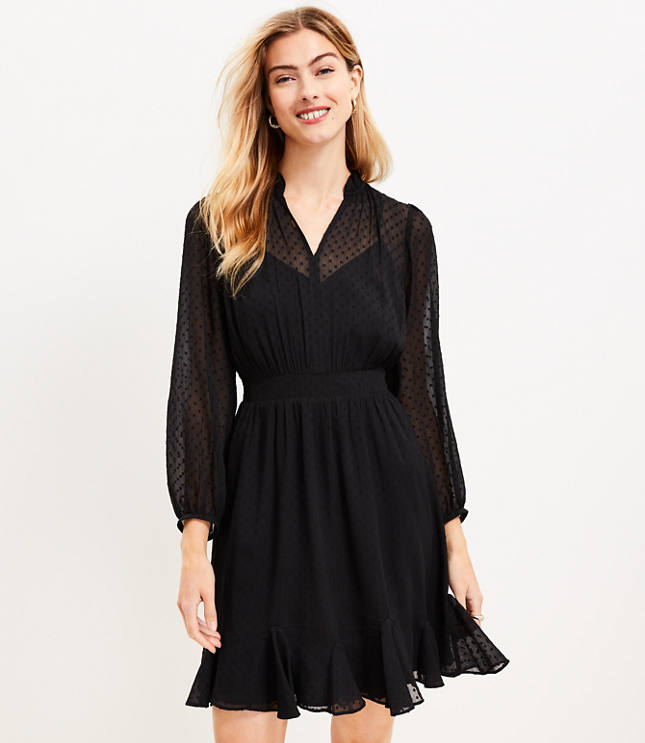 Petite Clip Godet Flare Dress