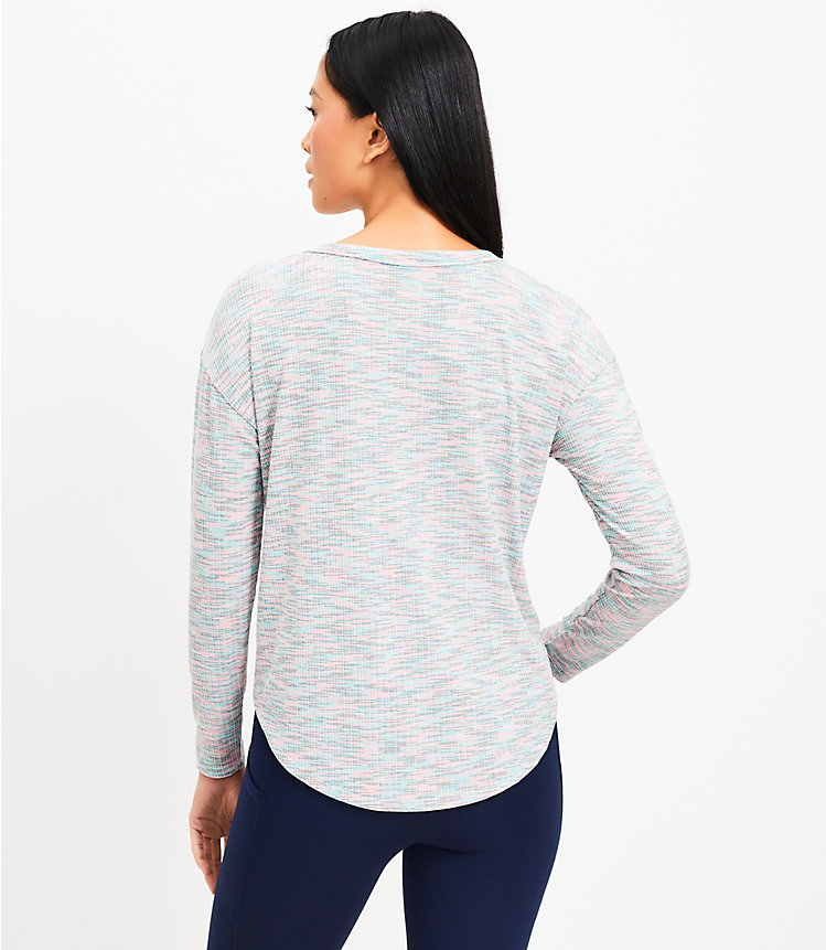 Lou & Grey Marled Ribbed Shirttail Top image number 2