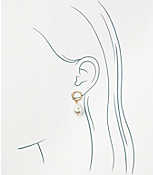 Pearlized Drop Huggie Earrings carousel Product Image 2