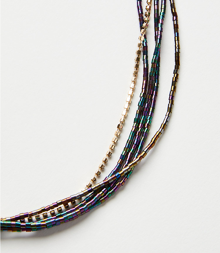Beaded Pull Tie Necklace image number null