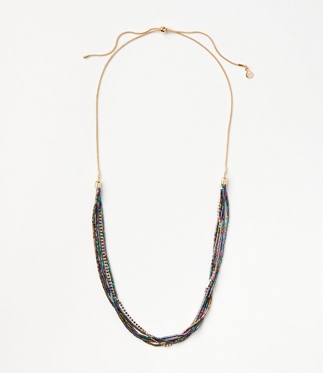Beaded Pull Tie Necklace