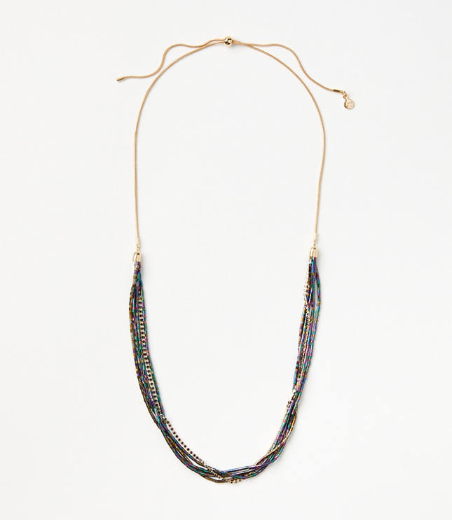 Beaded Pull Tie Necklace