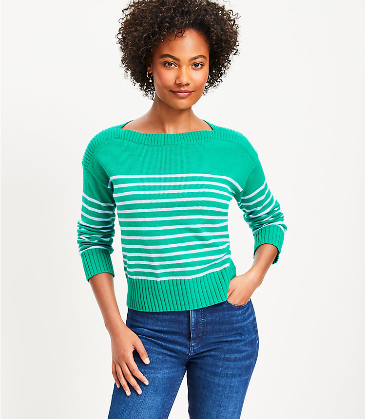 Striped Boatneck Sweater image number 0