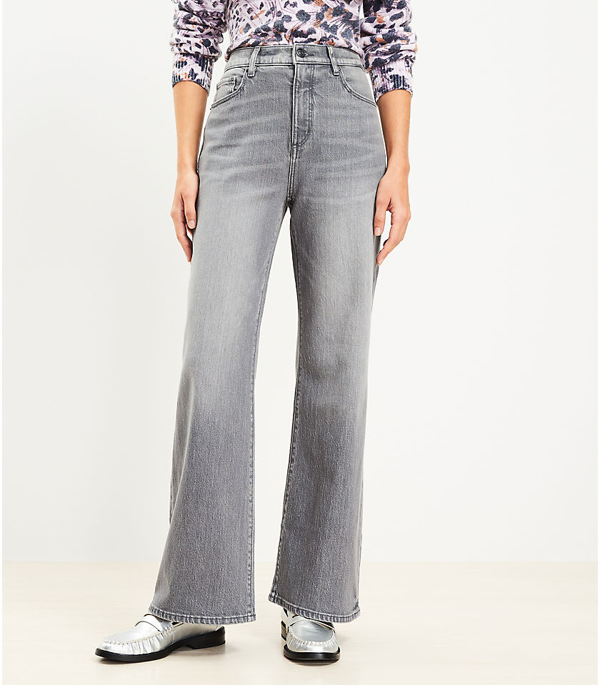 High Rise Wide Leg Jeans in Vintage Grey Wash