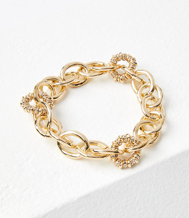 Crystal Chain Link Stretch Bracelet