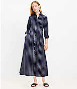 Striped Maxi Shirtdress carousel Product Image 1