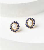 Pearlized Crystal Stud Earrings carousel Product Image 1
