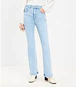 Petite High Rise Slim Flare Jeans in Light Wash carousel Product Image 1