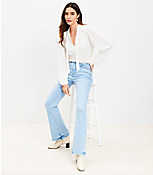 Petite High Rise Slim Flare Jeans in Light Wash carousel Product Image 2