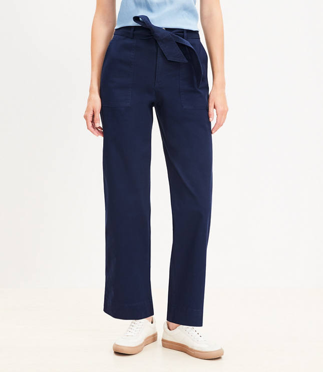 Petite Curvy Palmer Wide Leg Pants in Twill