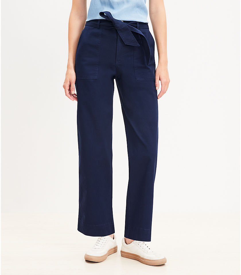 Petite Utility Straight Pants in Twill