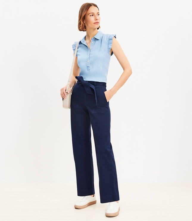 Petite Utility Straight Pants in Twill