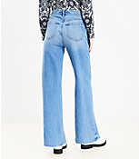 Petite High Rise Wide Leg Jeans in Bright Mid Indigo Wash carousel Product Image 3