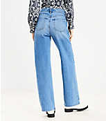 Petite Curvy High Rise Wide Leg Jeans in Bright Mid Indigo Wash carousel Product Image 2