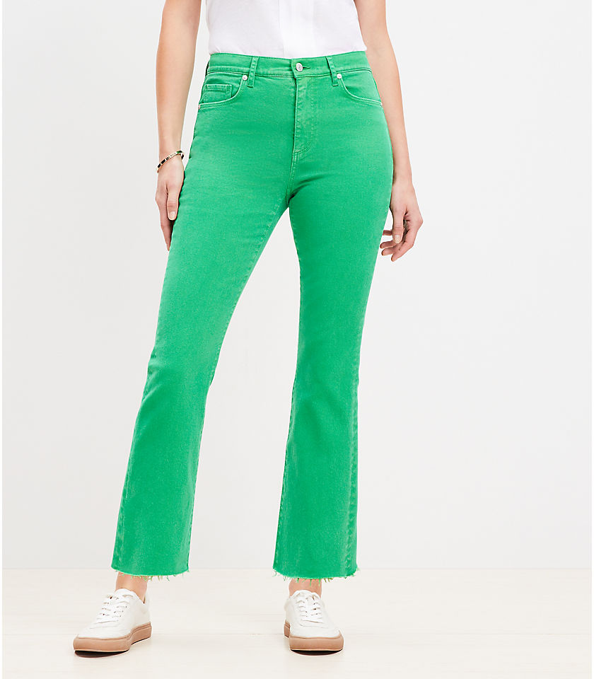 Fresh Cut High Rise Kick Crop Jeans in Juicy Lime