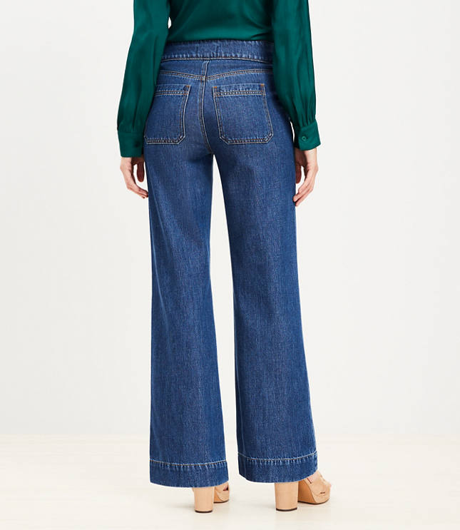 High Rise Patch Pocked Cropped Jeans main image 0