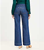 Curvy Patch Pocket High Rise Wide Leg Jeans in Dark Wash carousel Product Image 2