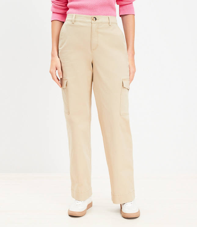 Curvy Structured Cargo Pants Twill