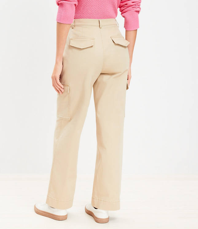 Curvy Structured Cargo Pants in Twill