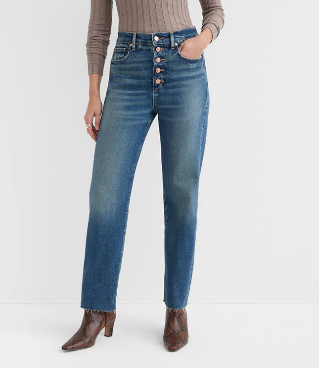 Fresh Cut High Rise Straight Jeans in Authentic Vintage Mid Wash