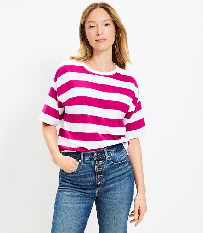 Petite Striped Jersey Modern Tee