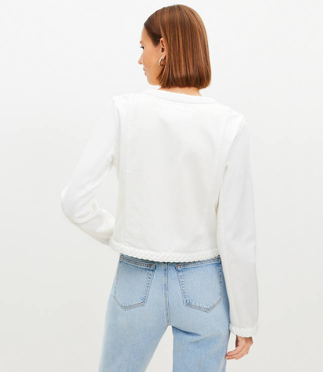 Petite white jean jacket hotsell