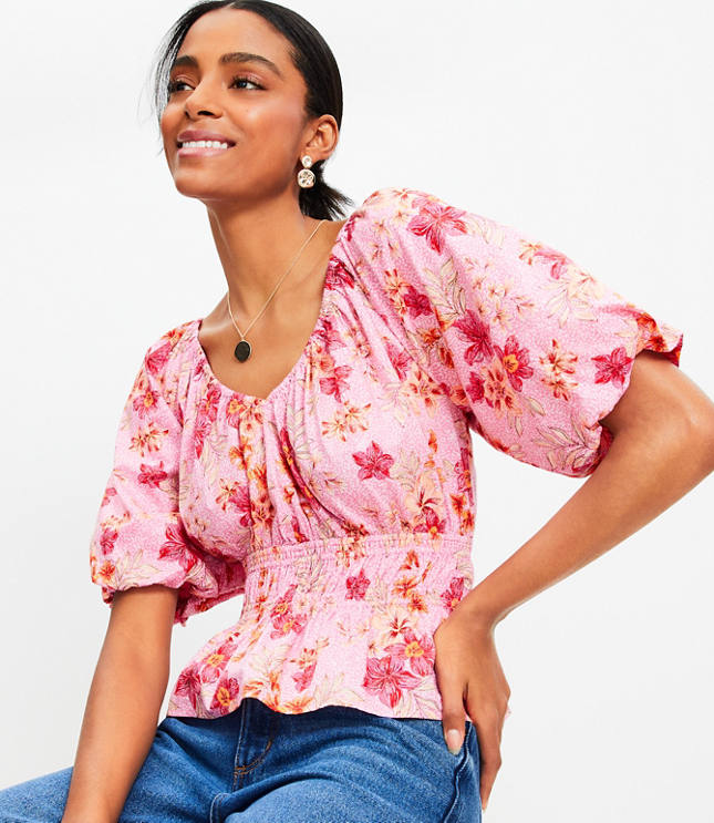 Lily Gathered Waist V-Neck Blouse