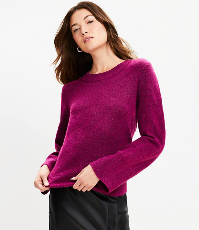 Ribtrim Flare Sleeve Sweater