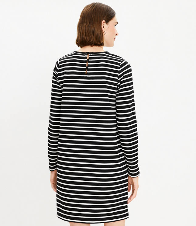 Striped Ottoman Mock Neck Dress