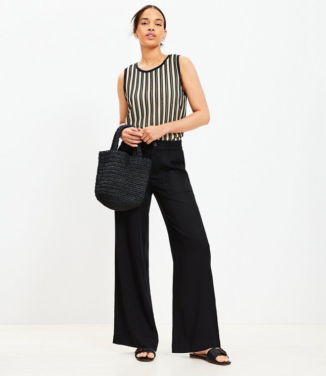 Petite Patch Pocket Wide Leg Pants in Emory