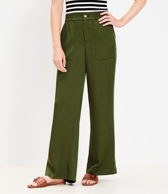 Petite Patch Pocket Wide Leg Pants in Emory