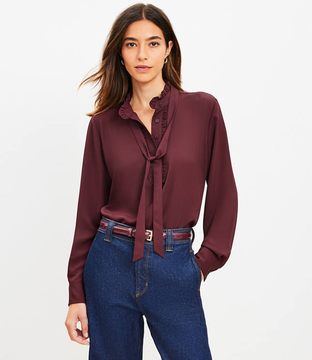 Clip Ruffle Tie Sleeve Top