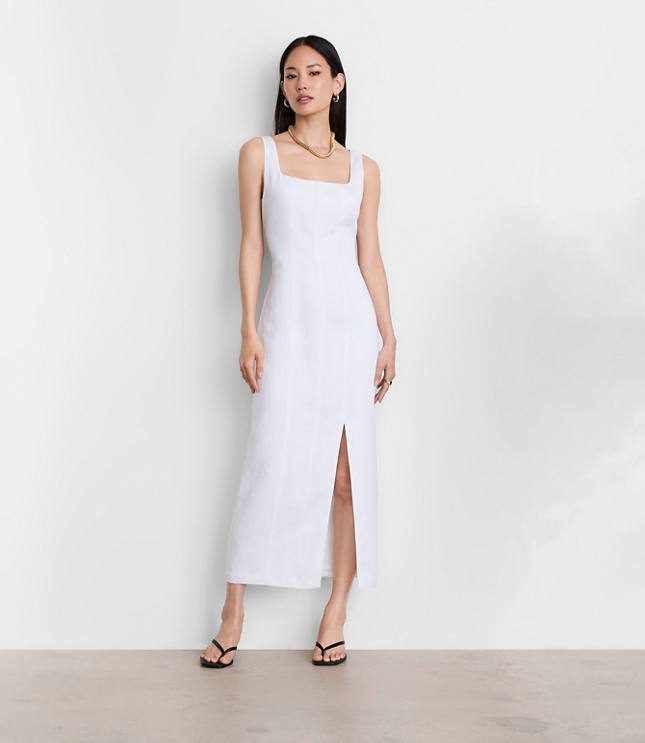 LOFT Versa Luxe Lyocell Linen Midi Dress