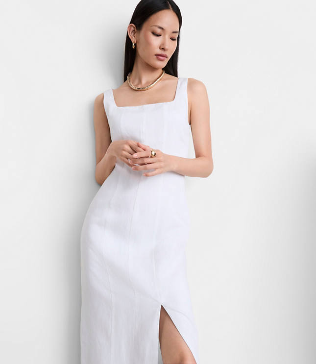 LOFT Versa Luxe Lyocell Linen Midi Dress