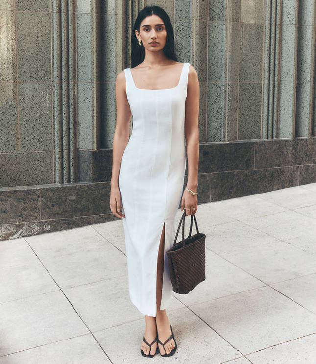 LOFT Versa Luxe Lyocell Linen Midi Dress