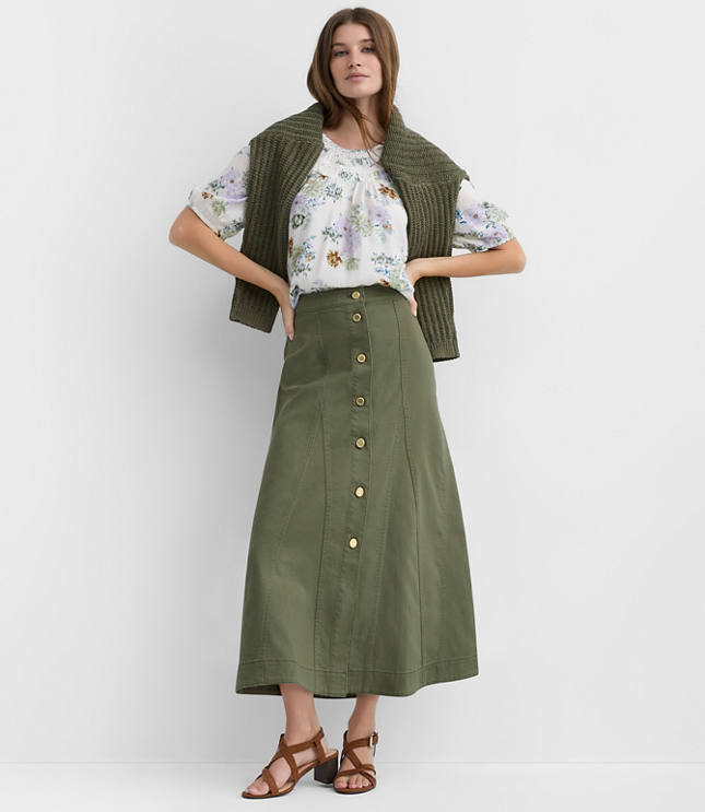 Petite Floral Lace Trim Yoke Blouse