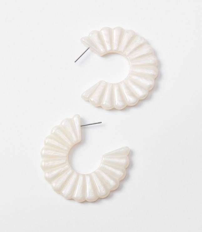 Scalloped Resin Hoop Earrings
