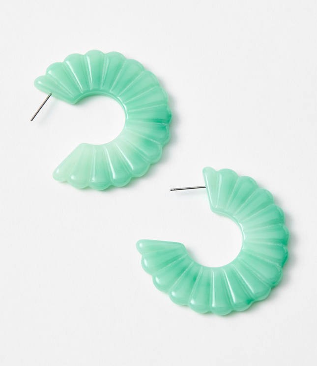 Scalloped Resin Hoop Earrings