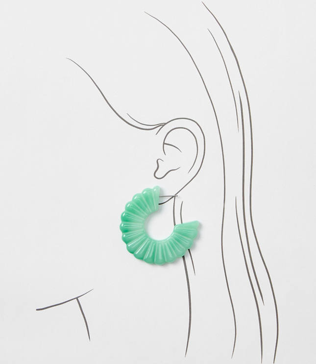 Scalloped Resin Hoop Earrings