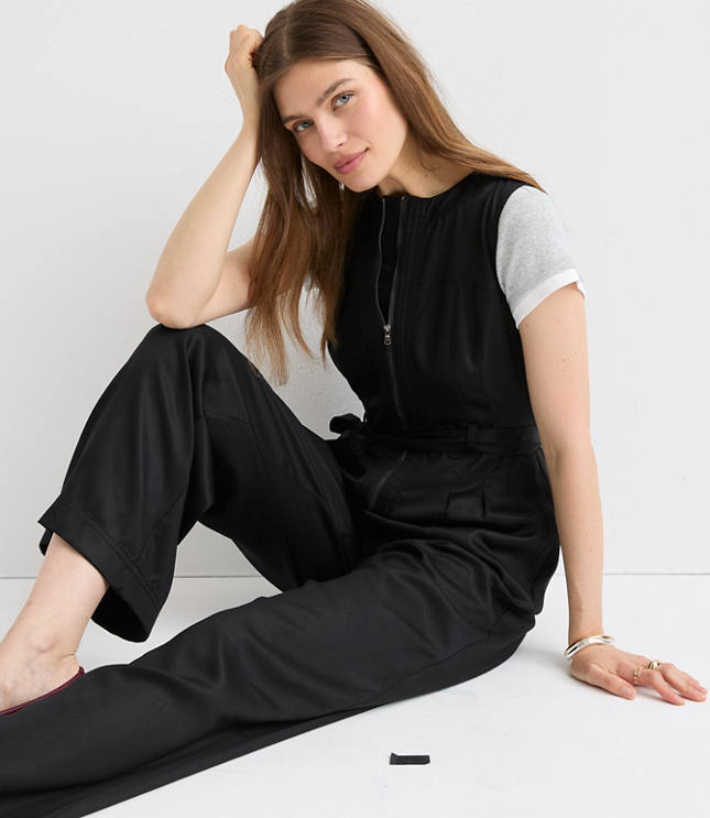 Petite Seamed Zip Jumpsuit